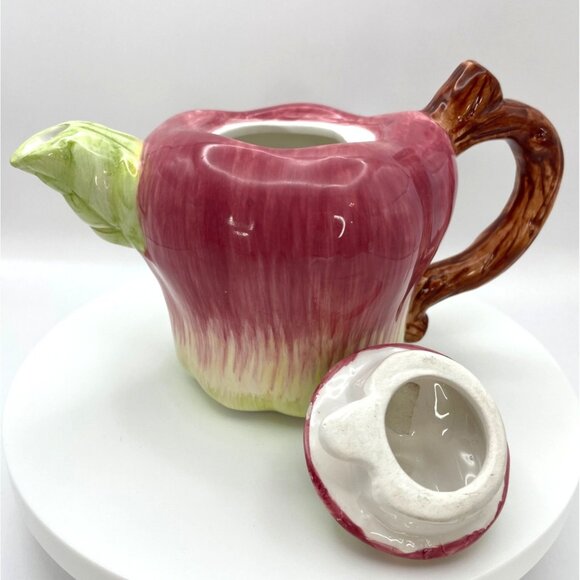 Vintage Apple Shaped Teapot, Small Single Serve Tea Pot - Picture 5 of 13